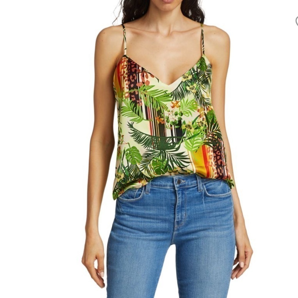 L'AGENCE Jane Tropical Silk Camisole NWT